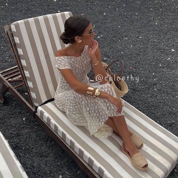 Zara LONG ASYMMETRIC LACE DRESS - Picture 2 of 16